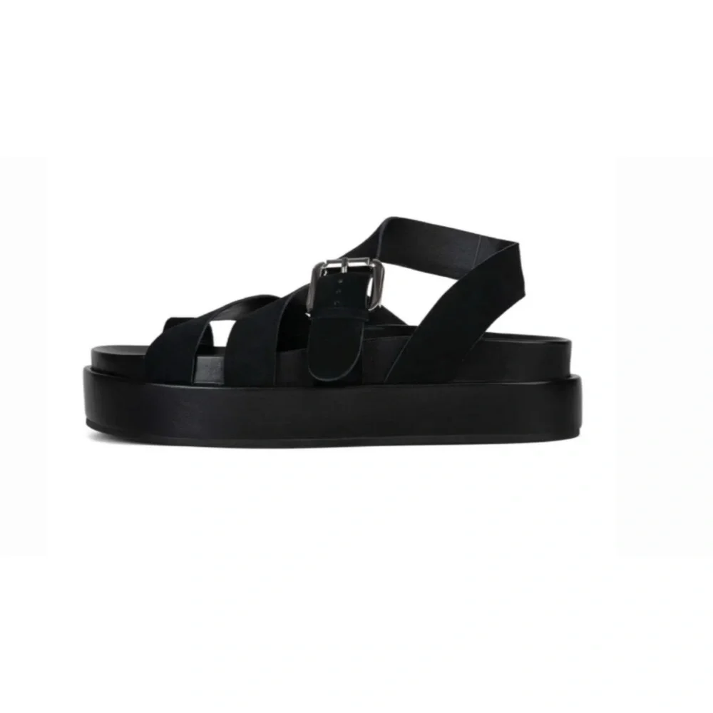 Jeffrey Campbell Black Platform Strappy Sandals